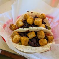 Mixed vegetables under the beans. at Jo's Coffee House in San Marcos