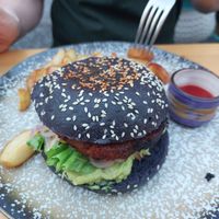 Vegan burger  at Llévame al Huerto in Gran Canaria
