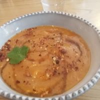 Gazpacho made of local mango at Llévame al Huerto in Gran Canaria