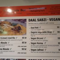 Vegsn choices at The Masala Box in Malmo
