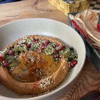 Hummus with pita and galapenis spicy 👍  at Warzywniak in Poznan