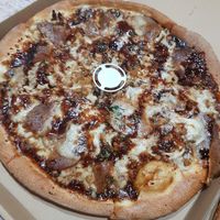 By far my favourite pizza the "Animal Lovers" with a menagerie of plant based mock meats at Parrino's Pizza in Miranda