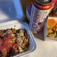 Jackfruit brisket and fried cauliflower, YUM! 😋 at Aviv - Old Town in Portland