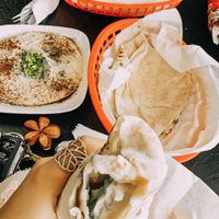 Hummus wrap and hummus w pita bread at Cedars Grill in St Petersburg