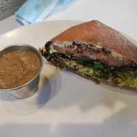 Crunchwrap (half eaten) at Under the Sun Cafe in Long Beach