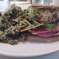 The "Ish" Beet BBQ Burger at Under the Sun Cafe in Long Beach