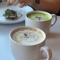Matcha Latte & Coco Latte at Under the Sun Cafe in Long Beach