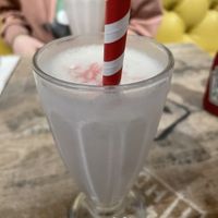 Strawberry milkshake at Bread Meats Bread in Edinburgh