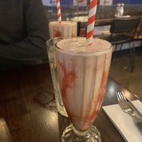 Vegan strawberry milkshake  at Bread Meats Bread in Edinburgh