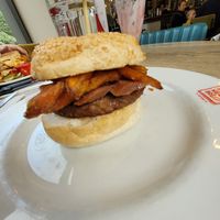 Maple burger at Bread Meats Bread - St Vincent St in Glasgow