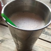 Vegan strawberry milkshake  at Bread Meats Bread - St Vincent St in Glasgow
