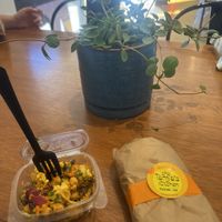Moroccan cauliflower salad and a seitan pastrami   at Chef Tanya's Kitchen in Palm Springs