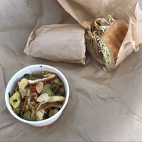 El Cubano sandwich & Moroccon Chop salad at Chef Tanya's Kitchen in Palm Springs