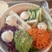 Modern hippie veggie on salad instead  of bread at Chef Tanya's Kitchen in Palm Springs