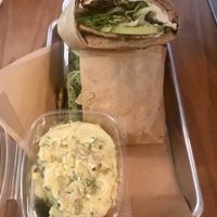 BLT with avo and crack cheese and side of potato salad at Chef Tanya's Kitchen in Palm Springs