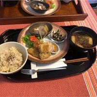 Lunch plate - very tasty and filling!  at Nabana in Amagasaki