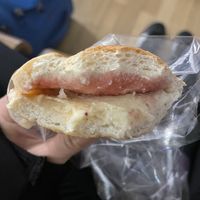 This was amazing. Soft bread with strawberry jam and some sort of sweet cream filling 🤤  at HiPizza in Taipei