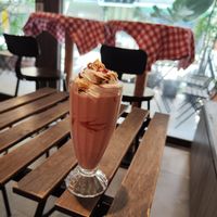 Strawberry soy milkshake at HiPizza in Taipei