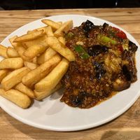 No pork w chips  at Amaysia Restaurant in Newcastle Upon Tyne