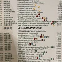 ‘Vegetarian’ menu   at Amaysia Restaurant in Newcastle Upon Tyne