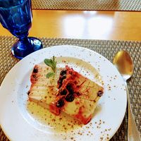 Blueberry panacotta at Cardamomo in Leiria