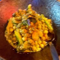 Chickpea and sweet potato curry - delicious  at Cardamomo in Leiria