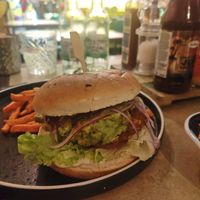 Vegan Motherclucker Burger 🍔 n Sweet Potato Fries at Turtle Bay in Newcastle Upon Tyne