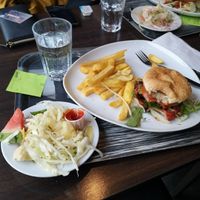 Vegan burger and all you can eat salad at Restaurang 4 Kök in Kalmar