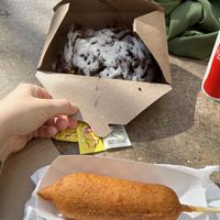 Vegan corn dog - beyond sausage   at Fox & Son Fancy Corndogs in Philadelphia