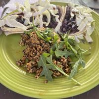 Street taco with quinoa salad (gluten free)  at Desert Roots Kitchen in Tempe