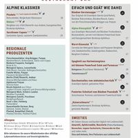 Menu from their bar/bistro (September 2021) at Hotel Schweizerhof Lenzerheide in Lenzerheide