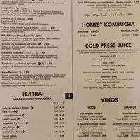Menu ES at Honest Greens - Castellana in Madrid