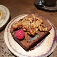 Dessert / banana bread at Honest Greens - Castellana in Madrid