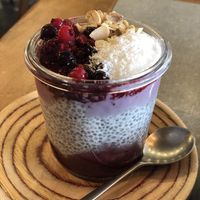 Chia pudding. at Honest Greens - Castellana in Madrid