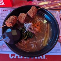 Curry ramen con tofu at KOI Beer & Dumplings in Buenos Aires