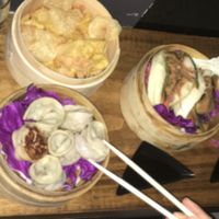 vegan mushroom and vegetable dumplings, buns and baos at KOI Beer & Dumplings in Buenos Aires