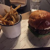 Vegan burger with fries (520 pesos) at The Wholesome Table in Metro Manila