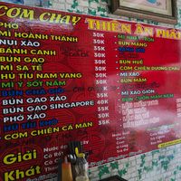 Menu at Thien An Phat in Ho Chi Minh City