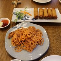 Fried lotus at Metta Vegetarian in Ho Chi Minh City
