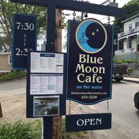 street sign at Blue Moon Cafe in Boothbay Harbor
