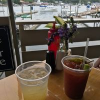 outside seating at Blue Moon Cafe in Boothbay Harbor