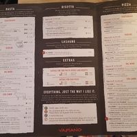 menu in english at Vapiano in Dresden