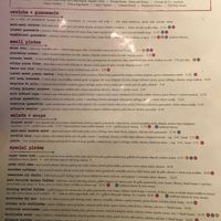 Top of the menu at Milagros Latin Kitchen in Redwood City