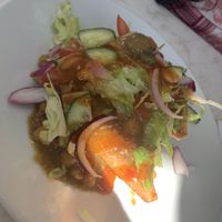 Samosa chaat at Little Aladdin in Manchester