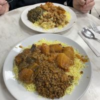 This was our 3 curries + rice deal. I got bombay potatoes, a lentil daal and I think the last one was aubergine. at Little Aladdin in Manchester