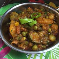 Superbly delicious aloo bengan (oberjeen and potato)  at Little Aladdin in Manchester