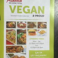Aladdin's menu front  at Little Aladdin in Manchester