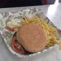 Soy burger  at Little Aladdin in Manchester
