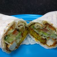 Tofu + falafel mix on a naan at Little Aladdin in Manchester