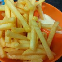 Chips and garlic mayo at Little Aladdin in Manchester